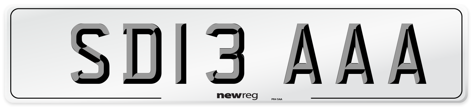 SD13 AAA Number Plate from New Reg